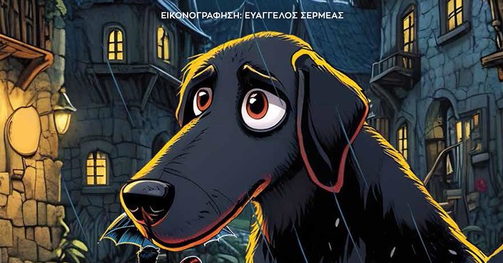 «Ο Αμόρε και το κόκκινο λουρί» το παραμύθι της Στεφανίας Γκουρνέλου σε εικονογράφηση του Ευάγγελου Σερμέα από τις ΕΚΔΟΣΕΙΣ ΑΓΓΕΛΑΚΗ